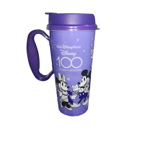 Walt Disney World 100 Years Of Wonder Refillable Plastic Tumbler 2023 Purple Top - Picture 1 of 3